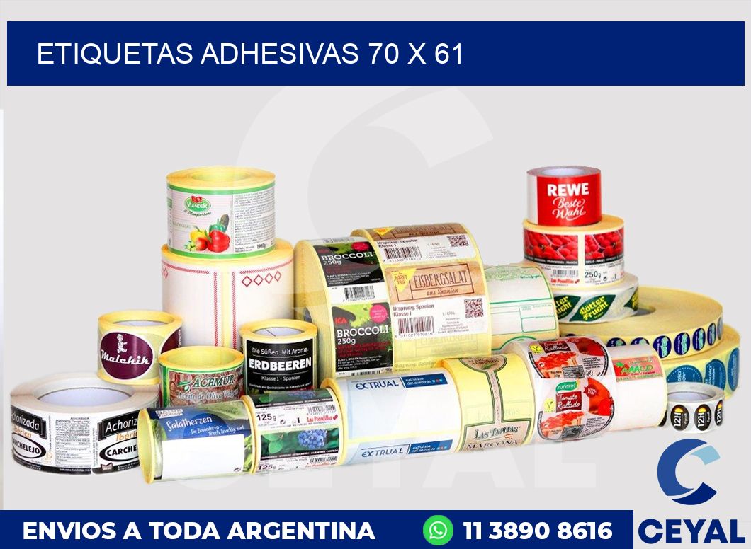 etiquetas adhesivas 70 x 61