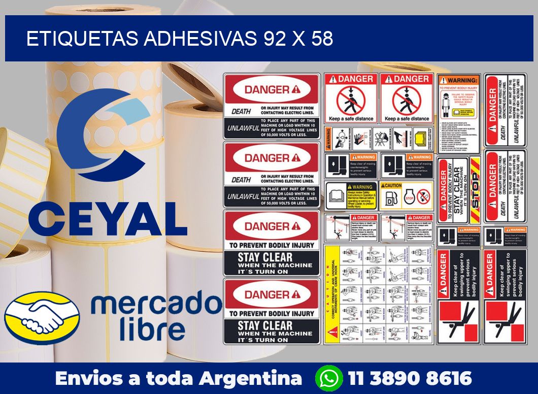 etiquetas adhesivas 92 x 58