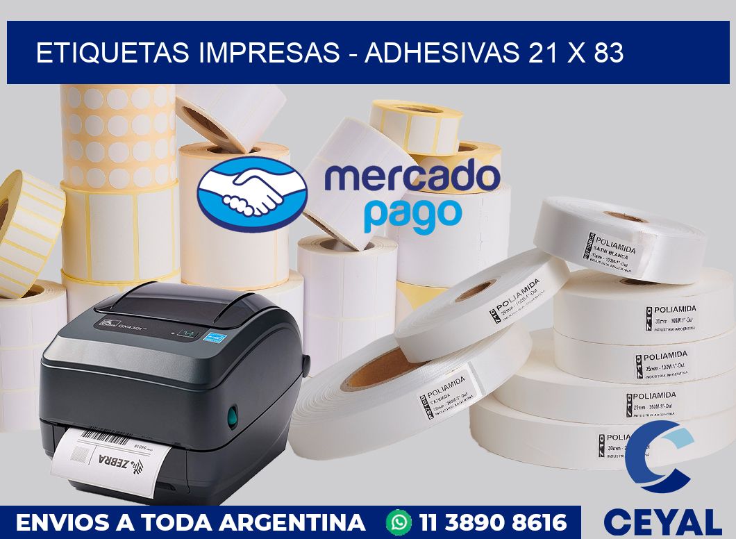etiquetas impresas - Adhesivas 21 x 83