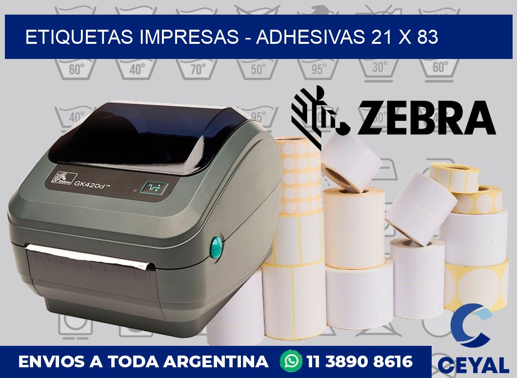 etiquetas impresas - Adhesivas 21 x 83