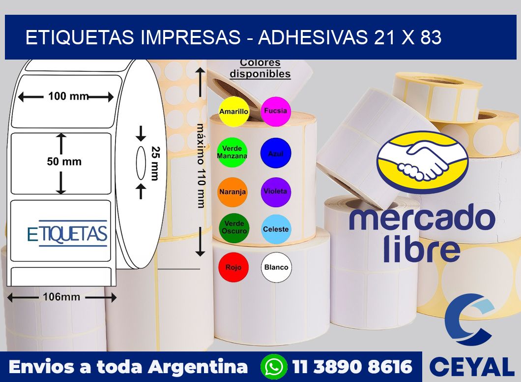 etiquetas impresas – Adhesivas 21 x 83