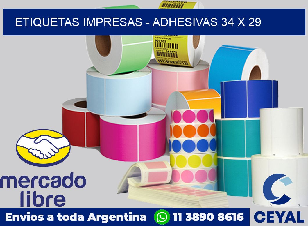 etiquetas impresas - Adhesivas 34 x 29