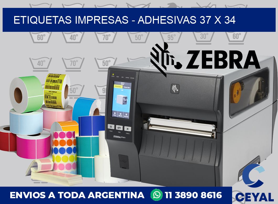 etiquetas impresas – Adhesivas 37 x 34