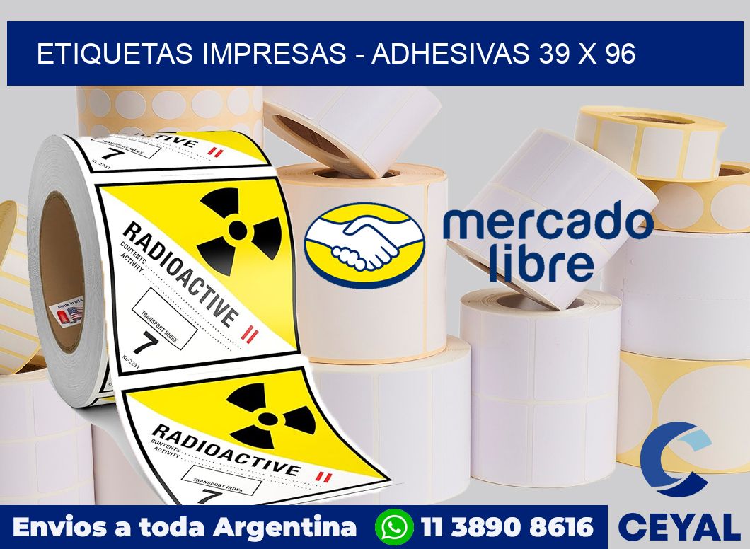 etiquetas impresas - Adhesivas 39 x 96