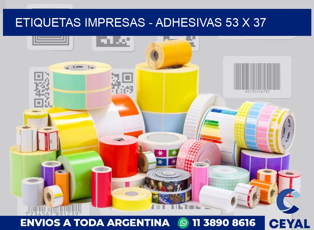 etiquetas impresas – Adhesivas 53 x 37