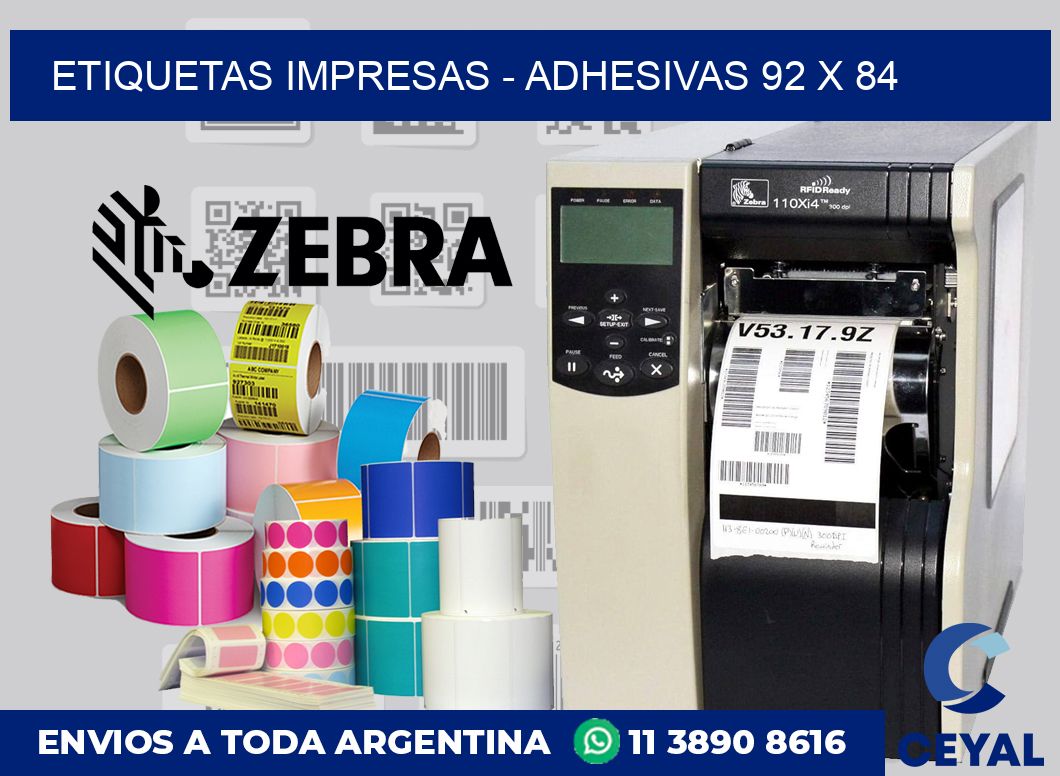etiquetas impresas – Adhesivas 92 x 84