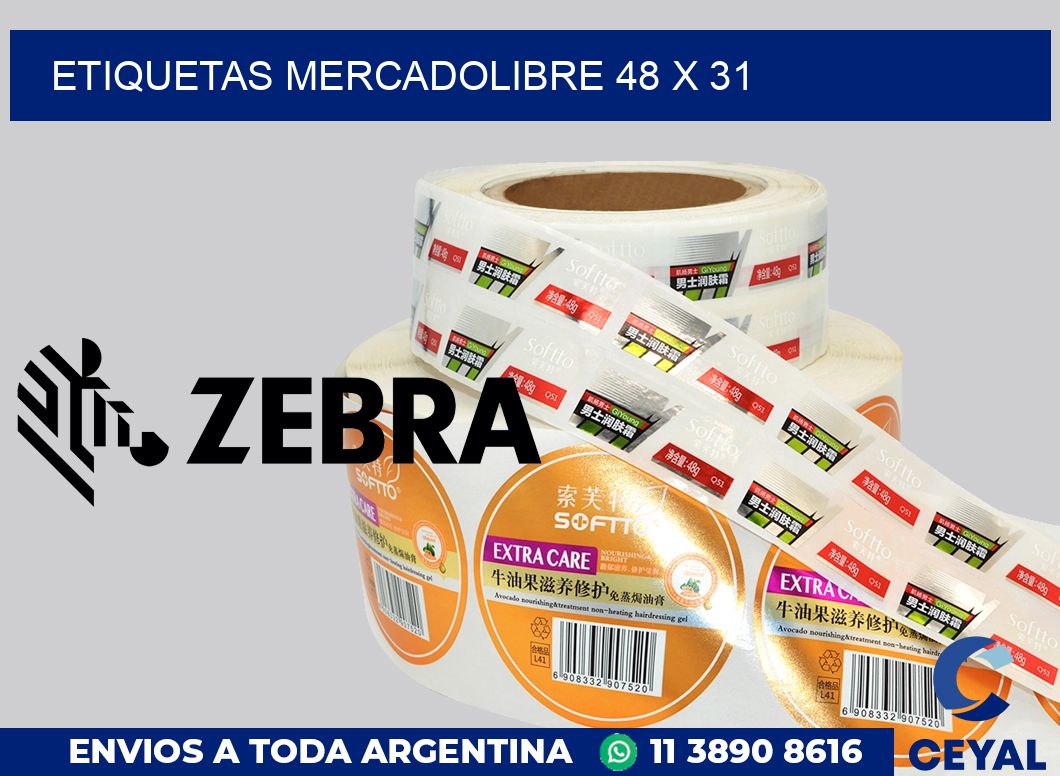 etiquetas mercadolibre 48 x 31