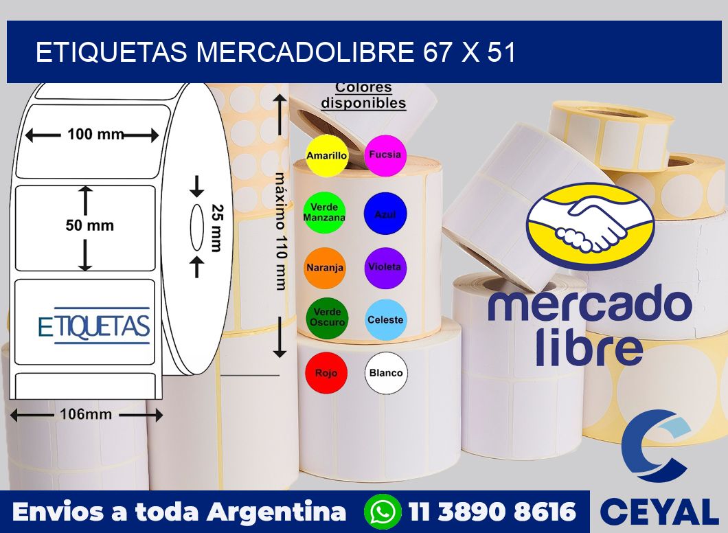 etiquetas mercadolibre 67 x 51