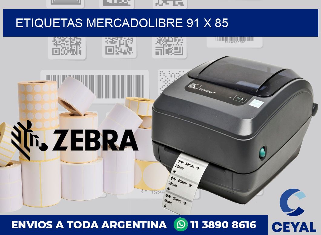 etiquetas mercadolibre 91 x 85