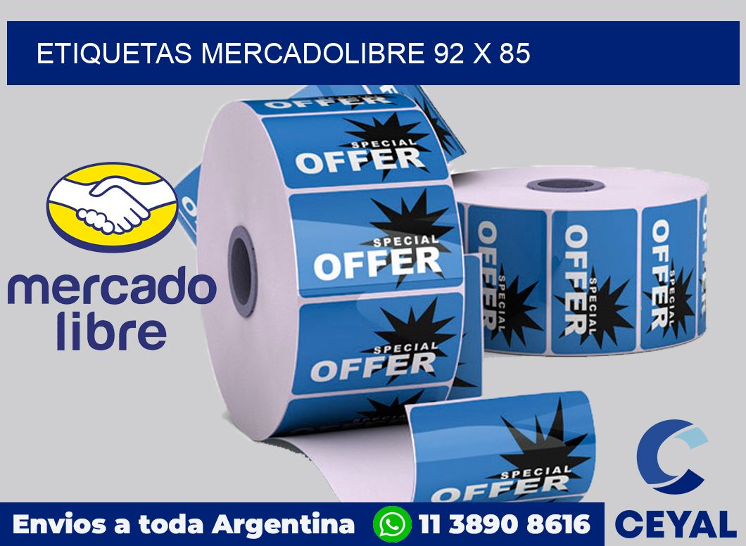etiquetas mercadolibre 92 x 85