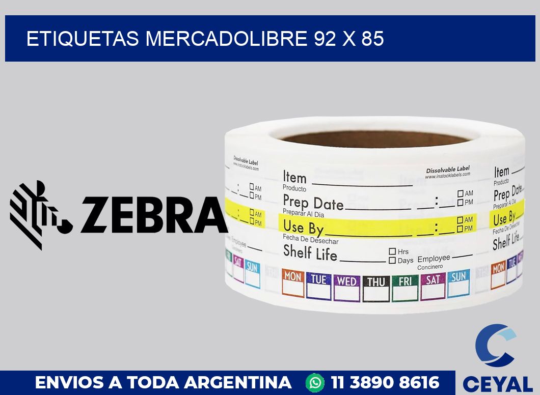 etiquetas mercadolibre 92 x 85