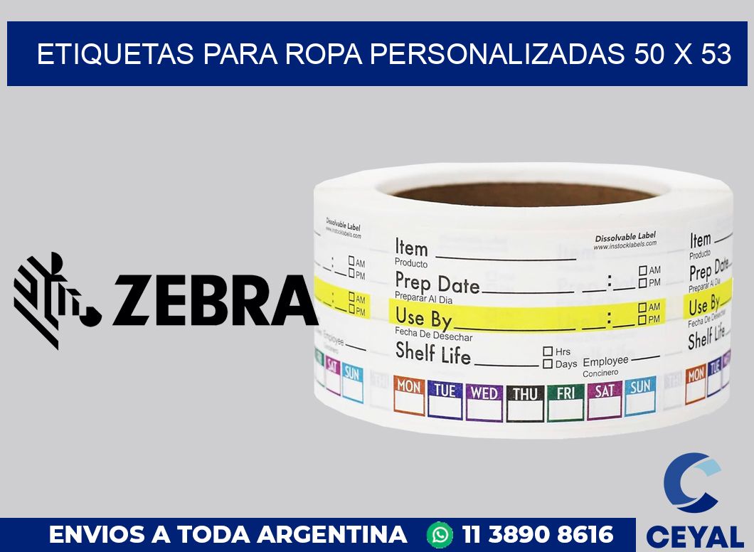 etiquetas para ropa personalizadas 50 x 53