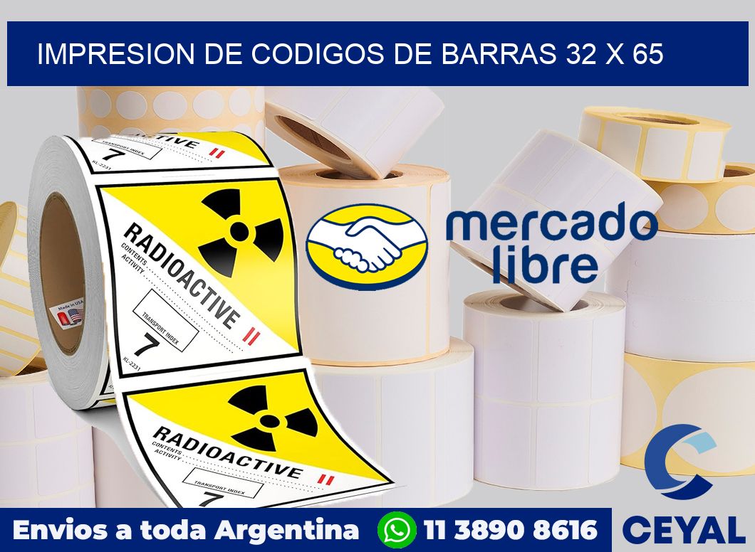 impresion de codigos de barras 32 x 65