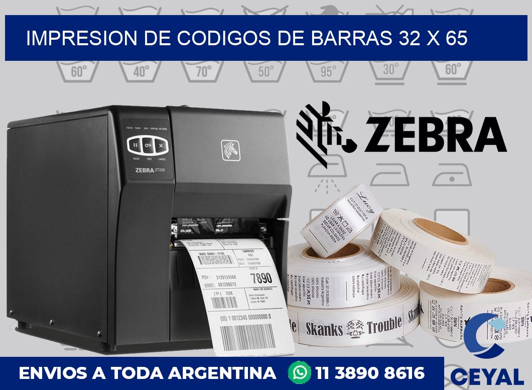impresion de codigos de barras 32 x 65