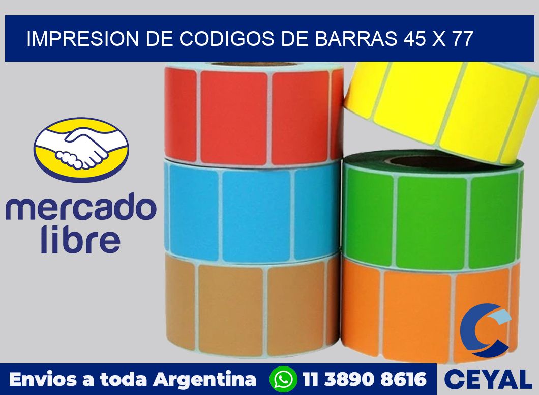 impresion de codigos de barras 45 x 77