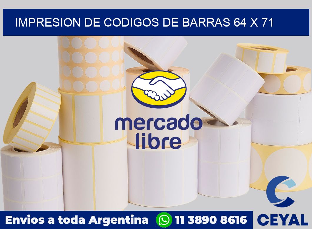 impresion de codigos de barras 64 x 71