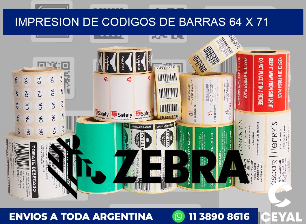 impresion de codigos de barras 64 x 71