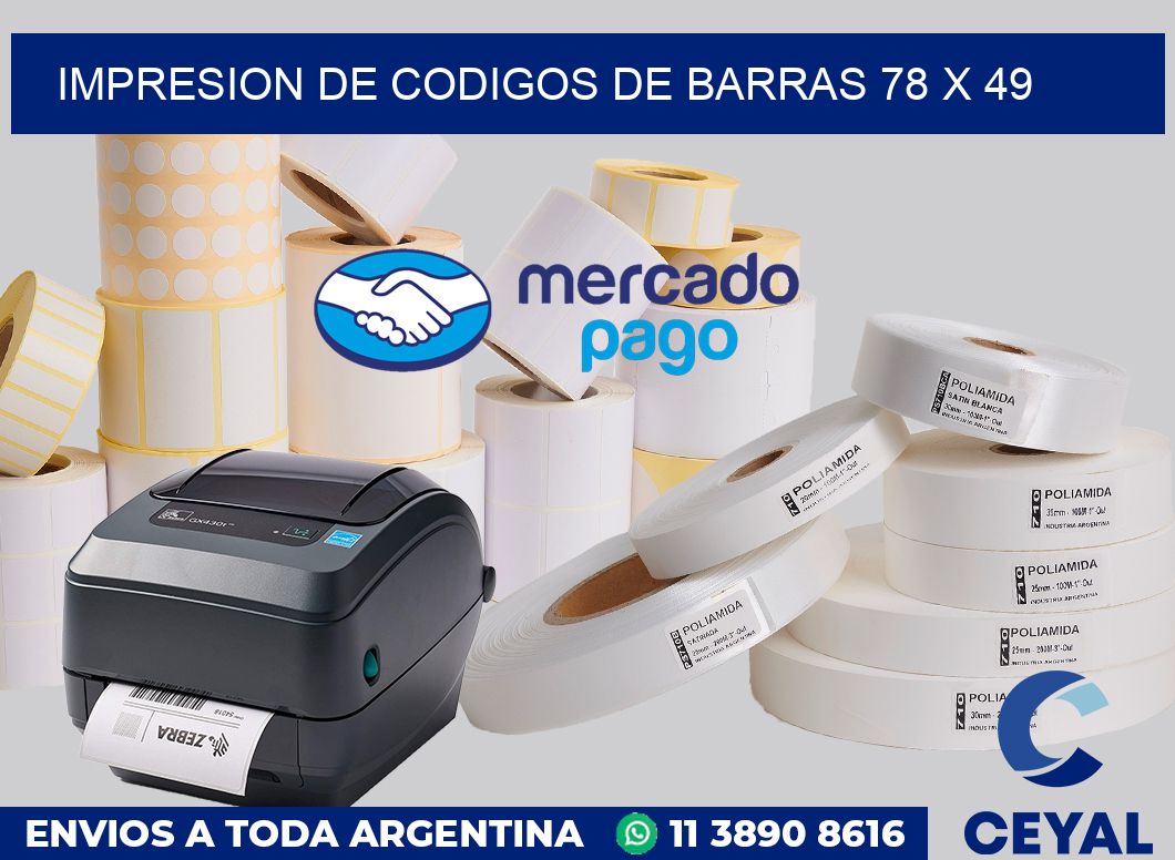 impresion de codigos de barras 78 x 49