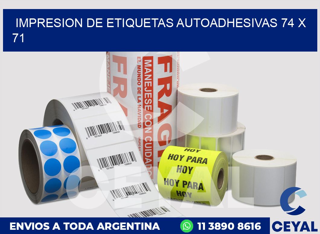 impresion de etiquetas autoadhesivas 74 x 71