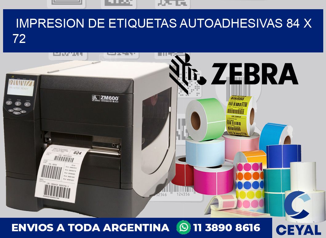impresion de etiquetas autoadhesivas 84 x 72