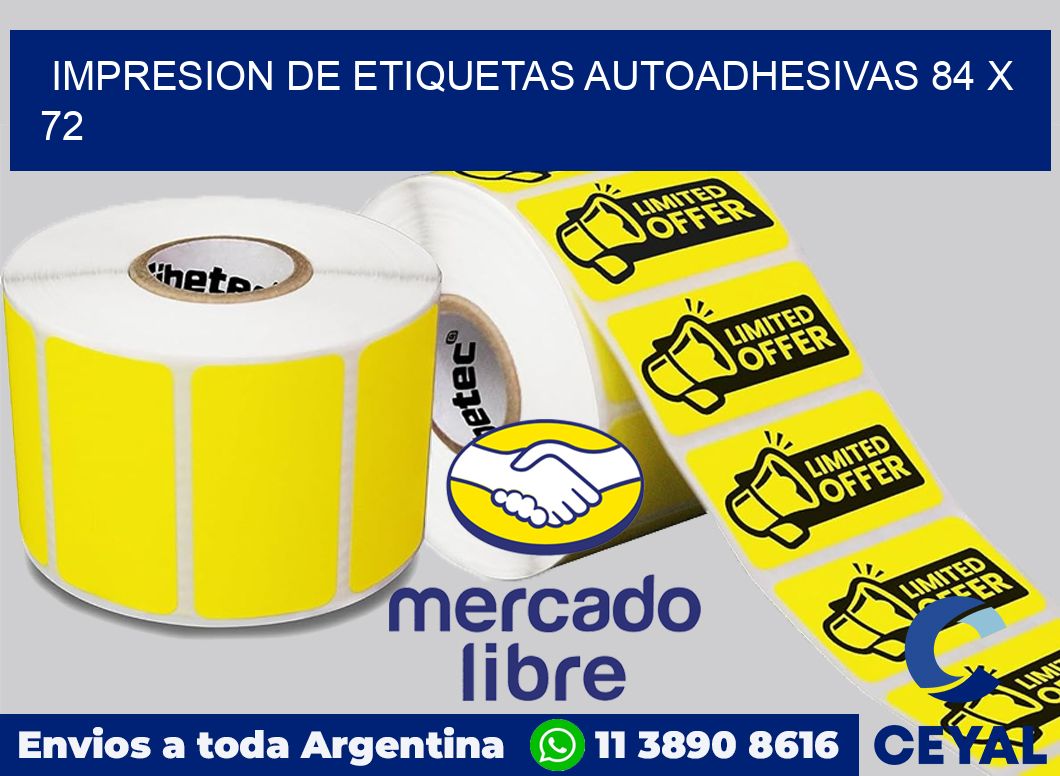impresion de etiquetas autoadhesivas 84 x 72