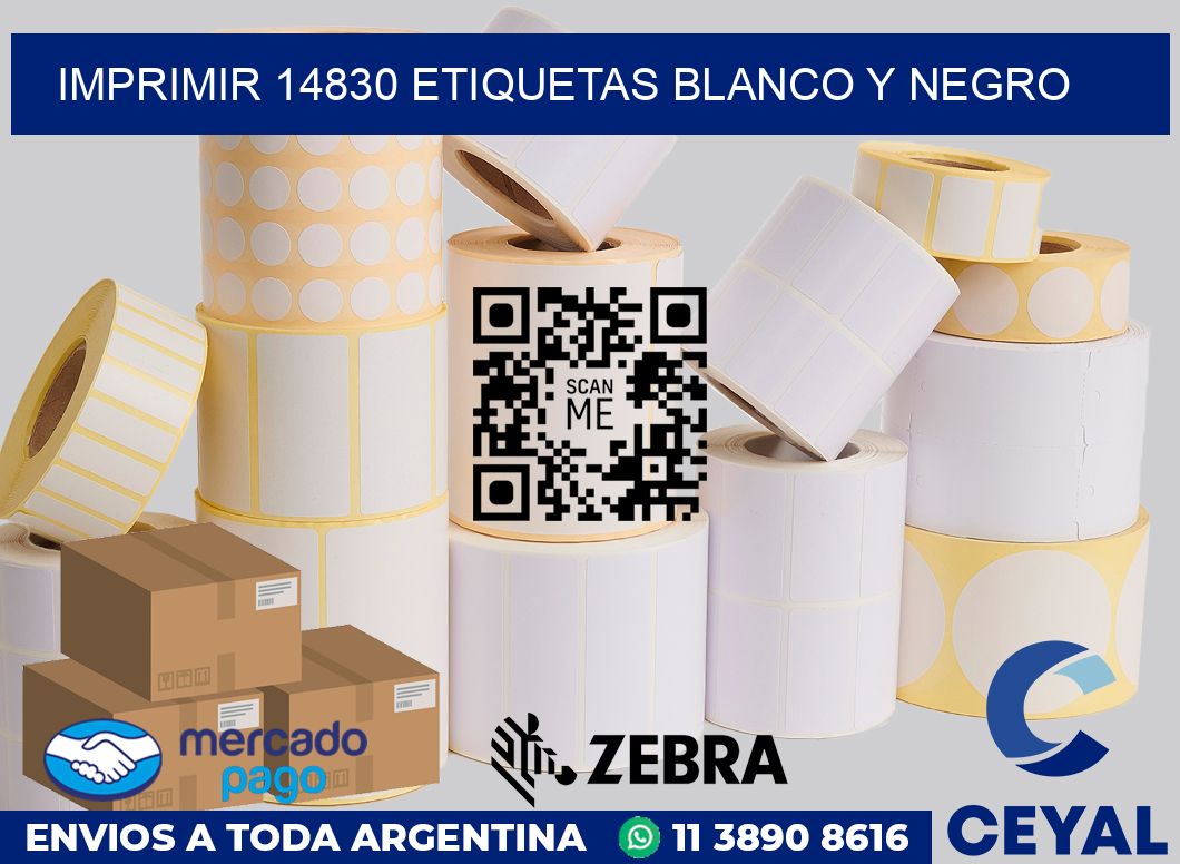 imprimir 14830 etiquetas blanco y negro
