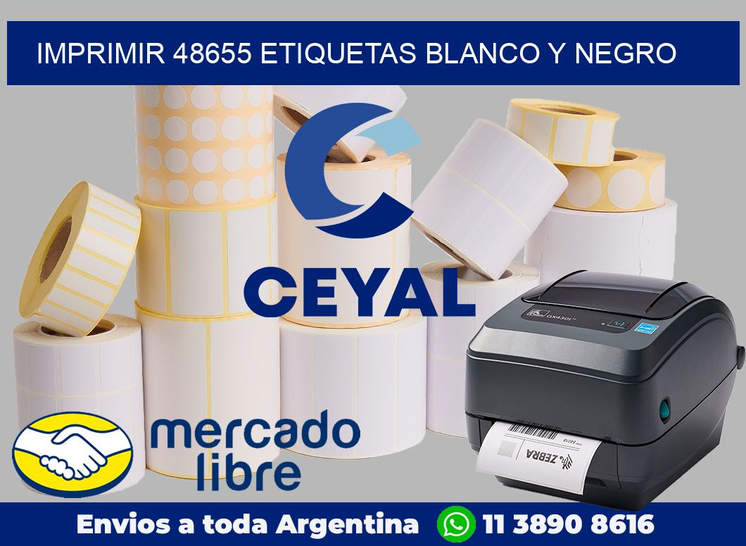 imprimir 48655 etiquetas blanco y negro