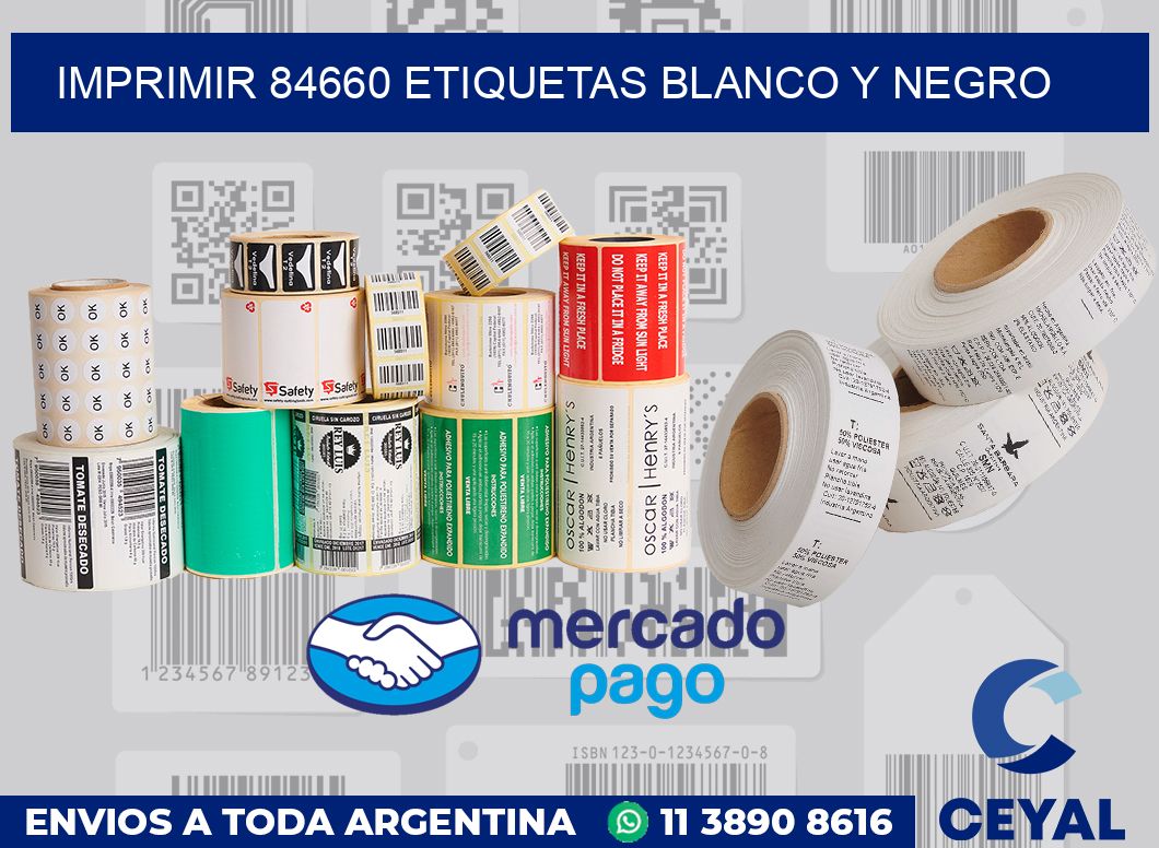 imprimir 84660 etiquetas blanco y negro