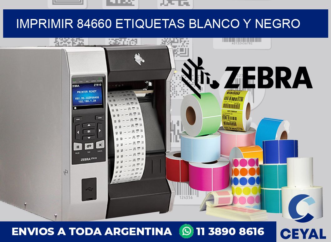 imprimir 84660 etiquetas blanco y negro