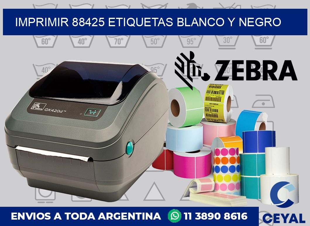 imprimir 88425 etiquetas blanco y negro