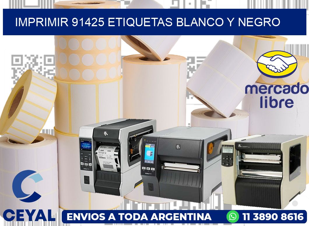 imprimir 91425 etiquetas blanco y negro