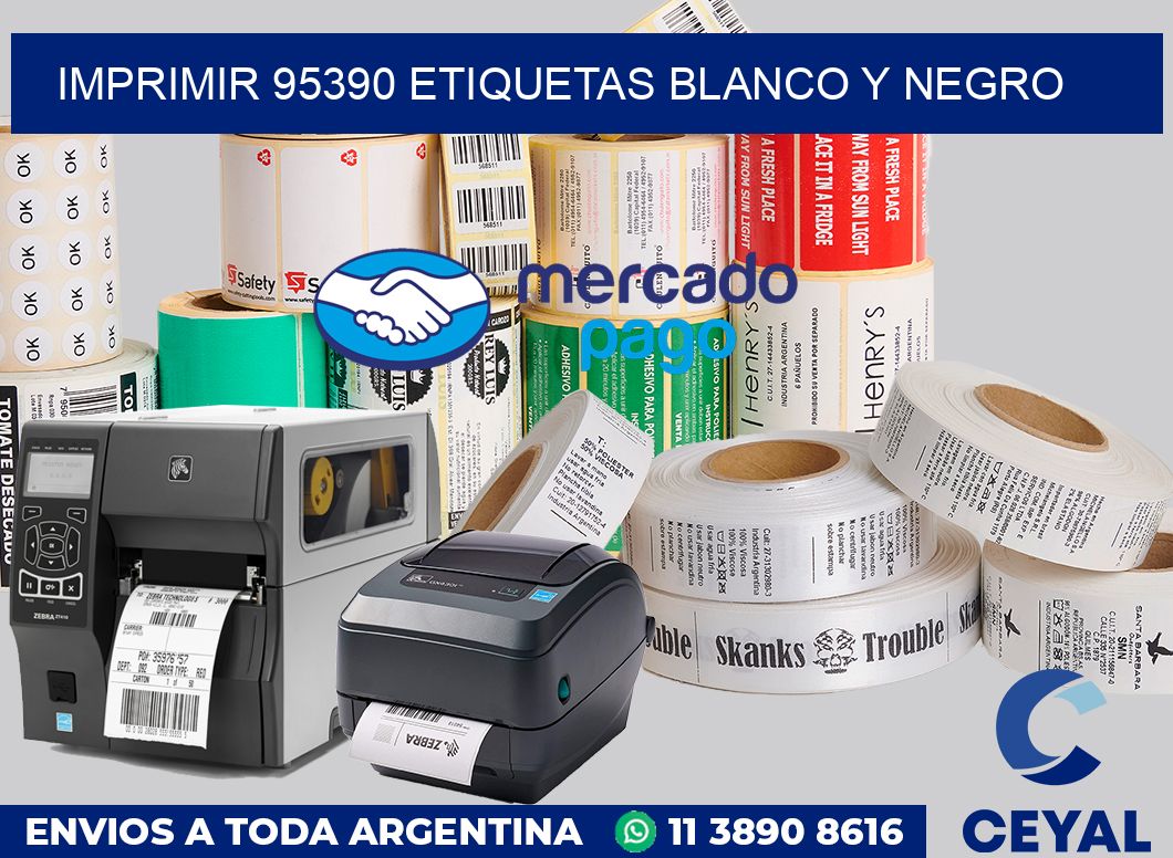 imprimir 95390 etiquetas blanco y negro