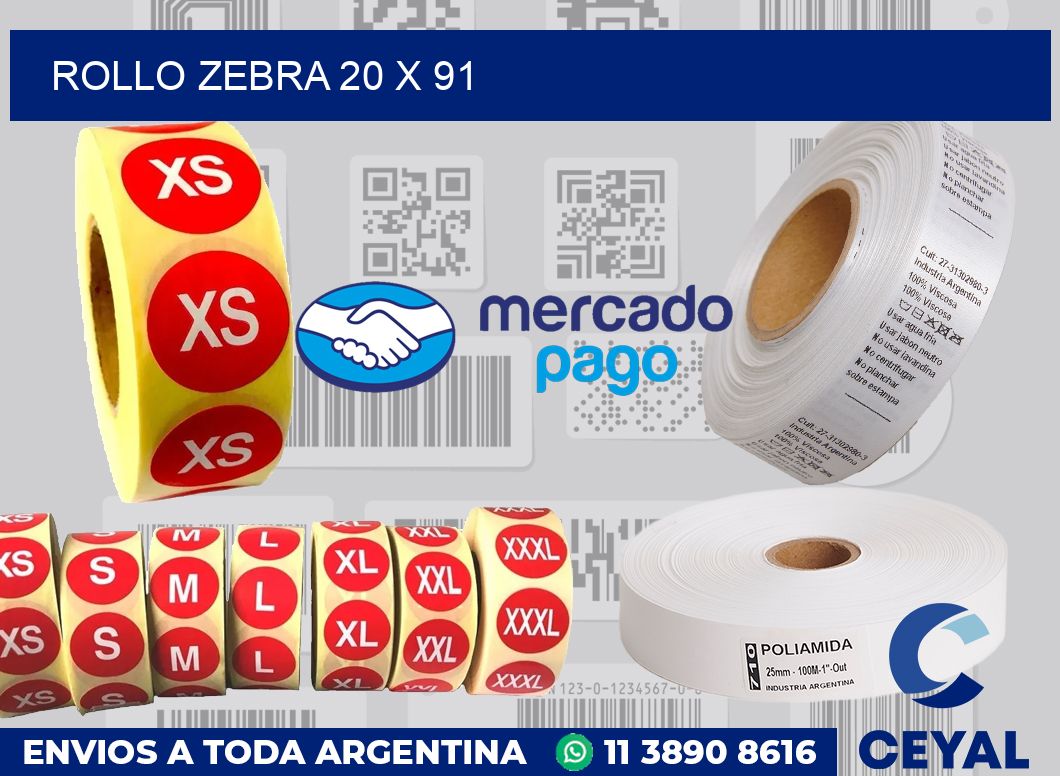 rollo zebra 20 x 91