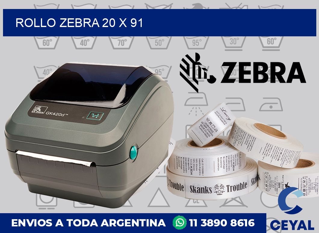 rollo zebra 20 x 91