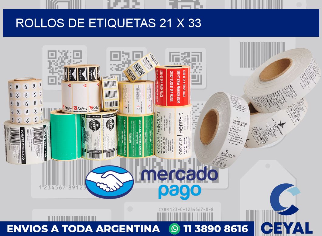 rollos de etiquetas 21 x 33