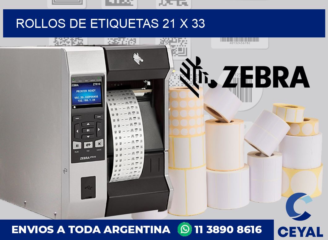 rollos de etiquetas 21 x 33