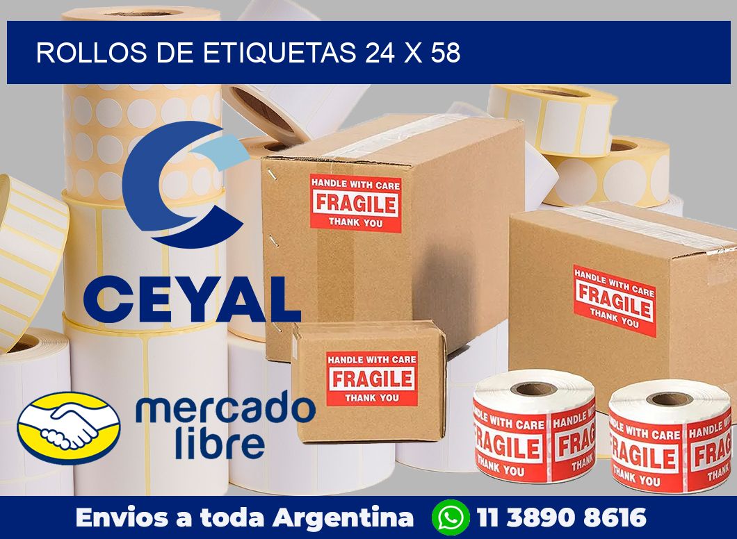 rollos de etiquetas 24 x 58
