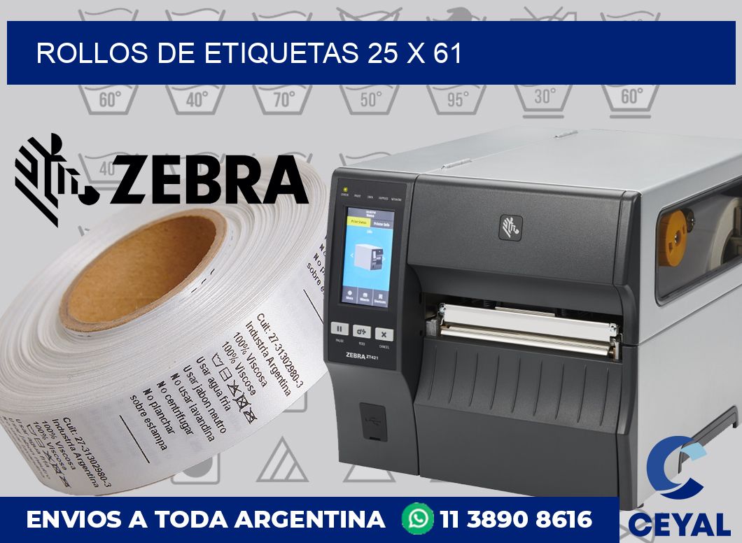 rollos de etiquetas 25 x 61