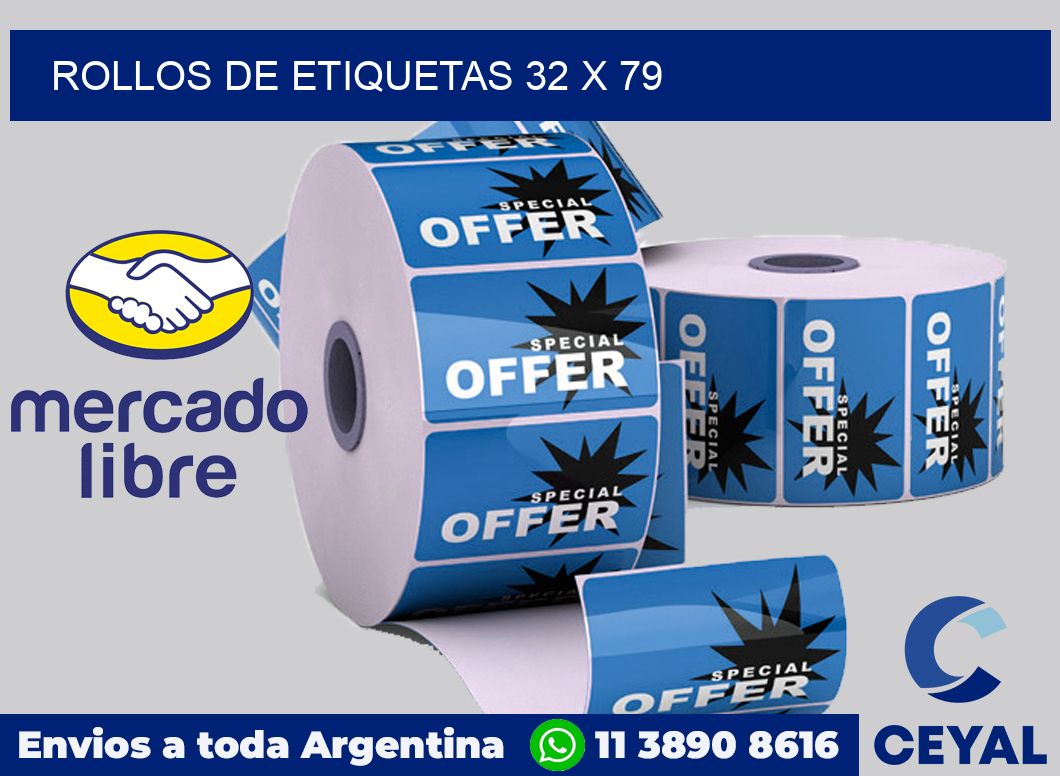 rollos de etiquetas 32 x 79