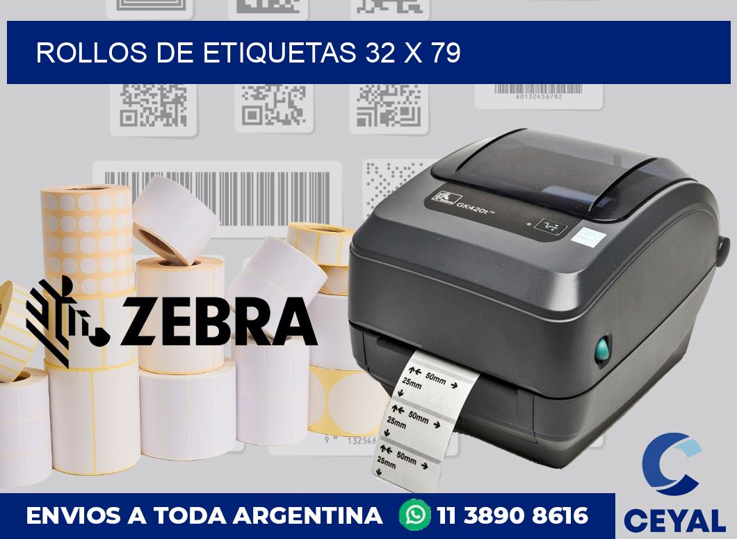 rollos de etiquetas 32 x 79