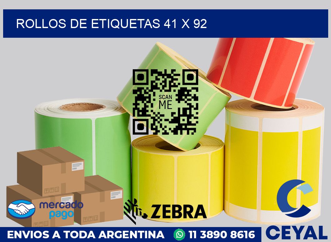 rollos de etiquetas 41 x 92