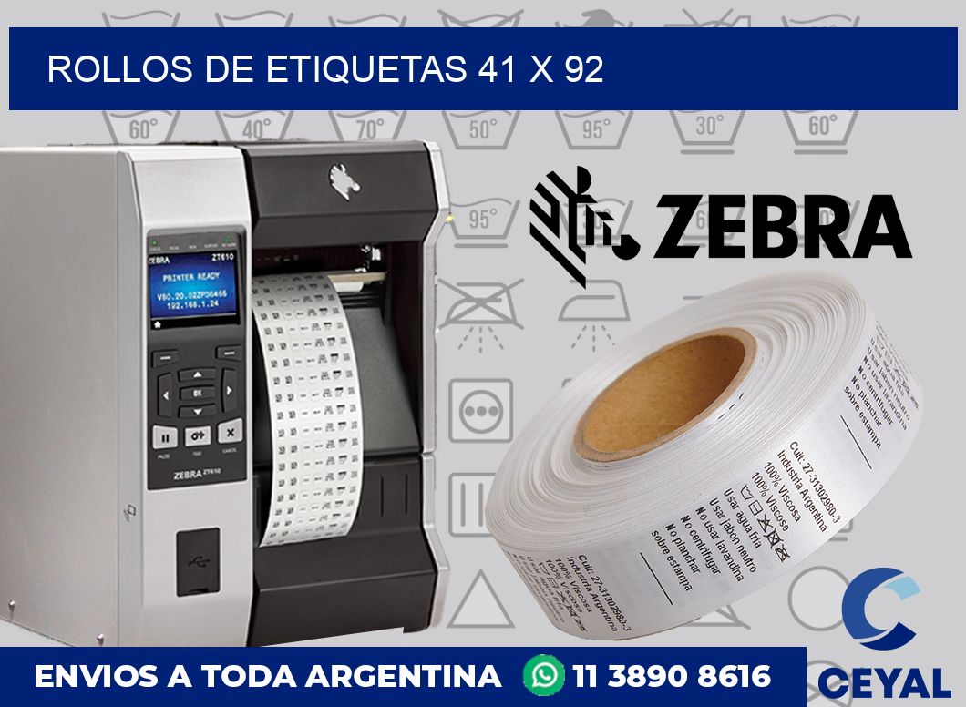 rollos de etiquetas 41 x 92