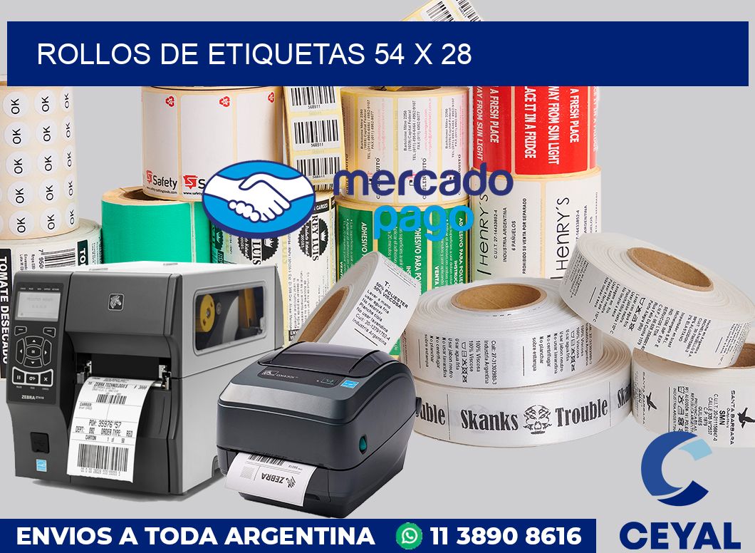 rollos de etiquetas 54 x 28