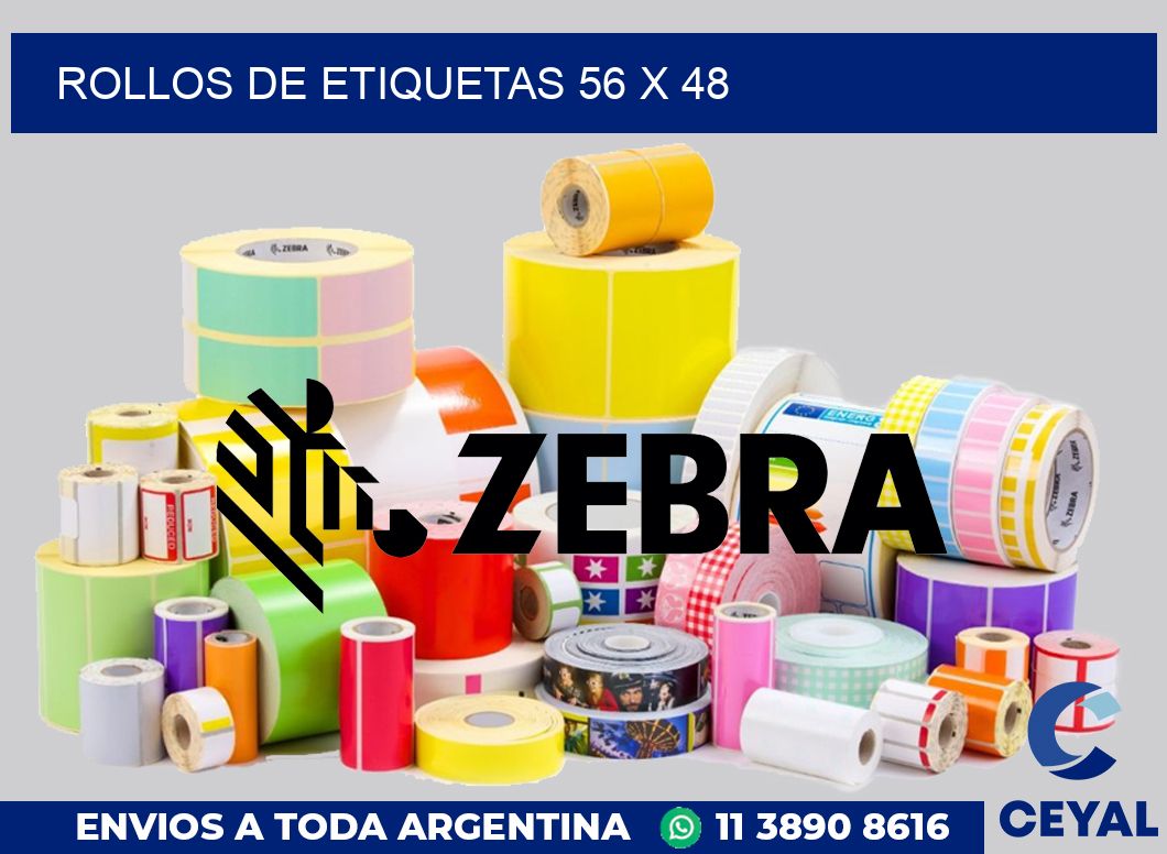 rollos de etiquetas 56 x 48