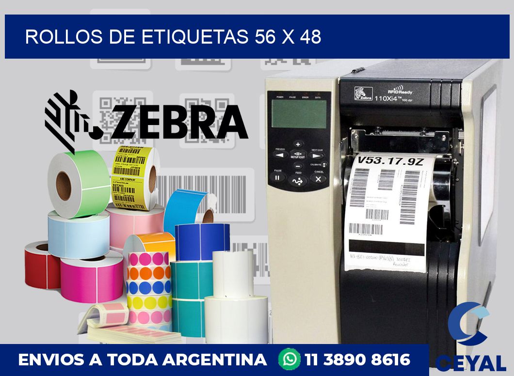rollos de etiquetas 56 x 48