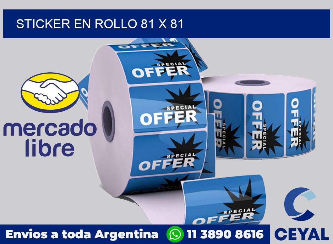 sticker en rollo 81 x 81