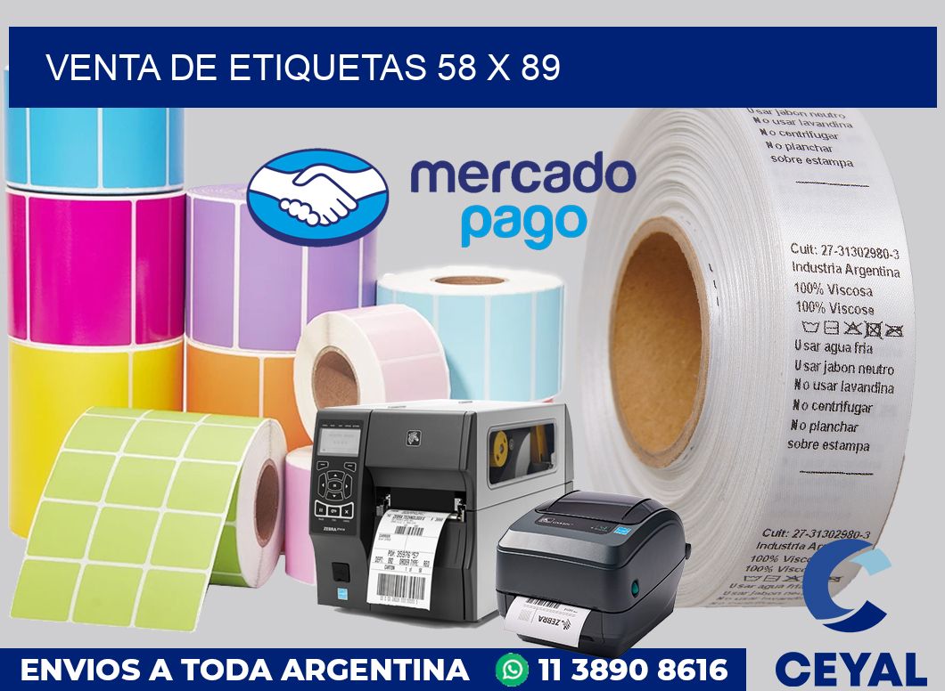 venta de etiquetas 58 x 89