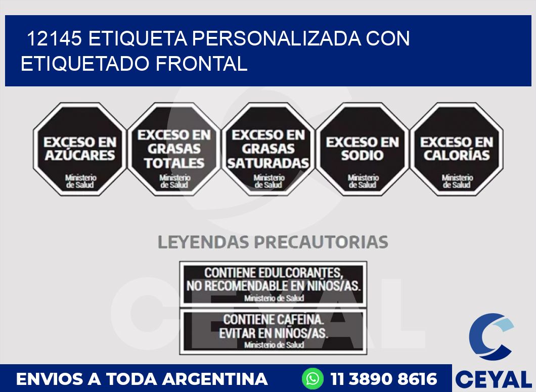 12145 ETIQUETA PERSONALIZADA CON ETIQUETADO FRONTAL