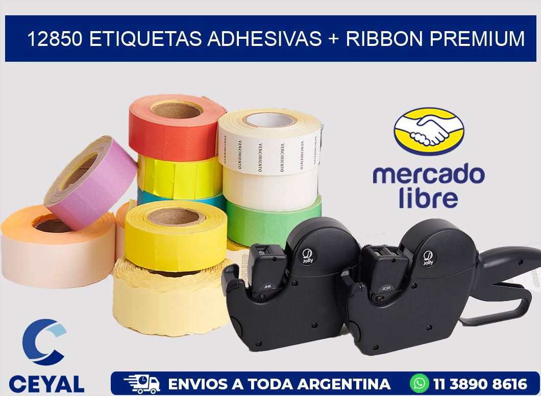12850 ETIQUETAS ADHESIVAS + RIBBON PREMIUM
