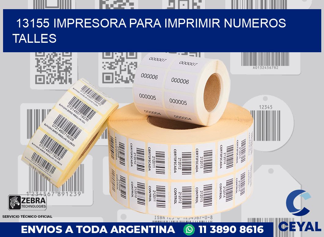 13155 IMPRESORA PARA IMPRIMIR NUMEROS TALLES